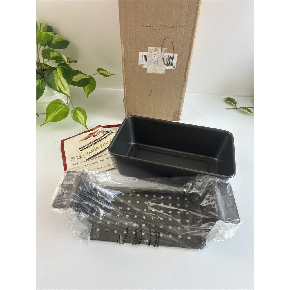 Meatloaf Pan Nonstick Baking Pan Lift & Drain Tray Insert Carbon Steel Loaf Bake